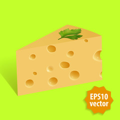 Vector piece of cheese