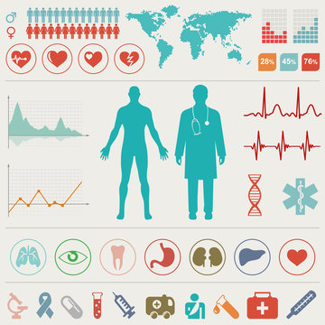 Medical Infographic set. Vector illustration.