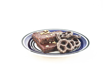 Chocolate Pretzels and Brownie Squares