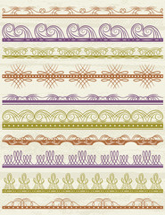 floral decorative borders, ornamental rules, dividers