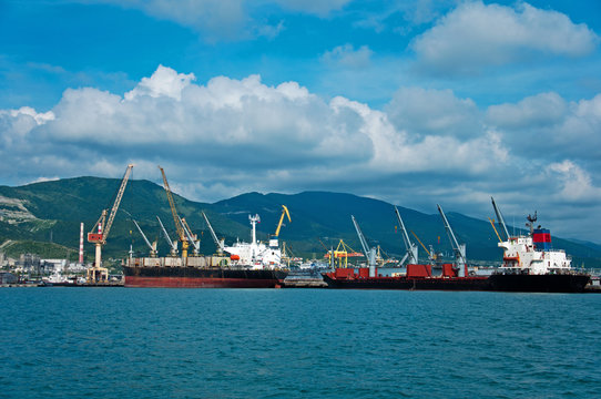 Cargo port at Novorossiysk. Russia