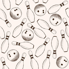 Bowling seamless pattern