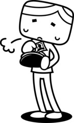 金欠男子モノクロ