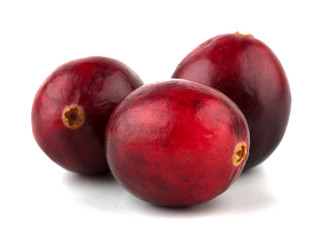Cranberries isolated on white background