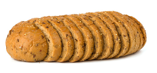Rye bread on white background