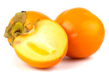 Naklejka na ściany i meble Owoce Persimmon na białym tle
