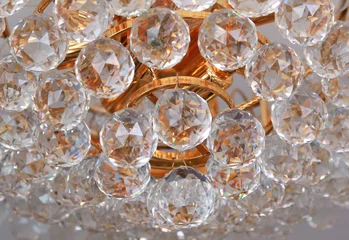Rolgordijnen Close-up of a beautiful crystal chandelier © sommersby