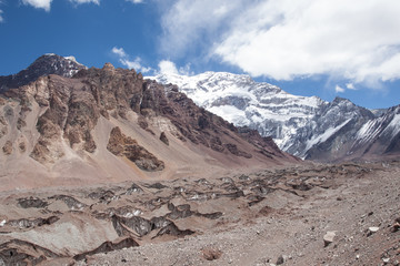 Trekking in Aconcagua National Park. Argentina.