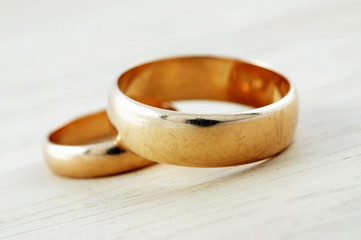 Golden wedding rings