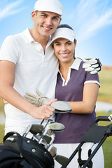 Fototapeta premium couple on golf course