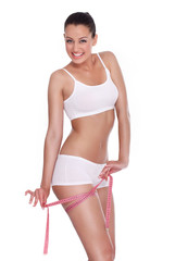 Happiness woman with measure tape