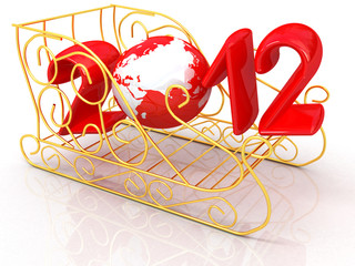 Happy New 2012 Year on white background