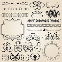 set of vector calligraphy elements