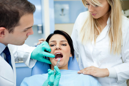 Dentist giving anesthesia
