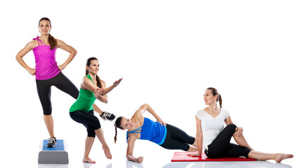 Naklejka premium Young woman practicing yoga