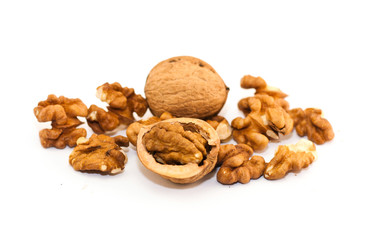 Healthy walnuts in shells isolated 