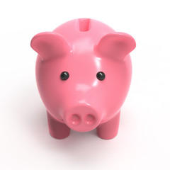 3d Piggy bank faces forward