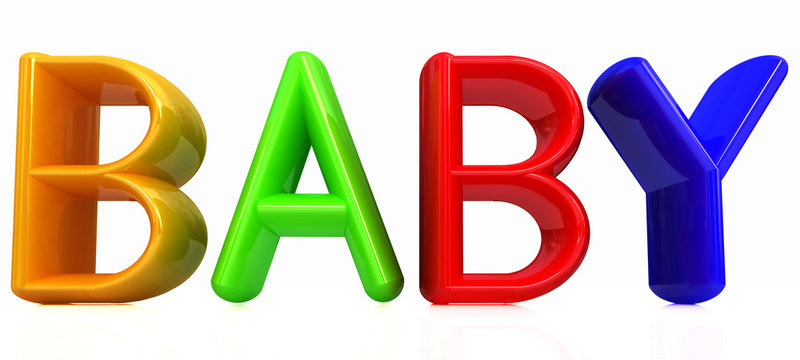 3d colorful text "buby"