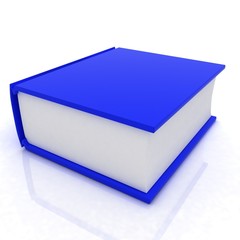 dark blue thick book on a white background