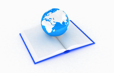 book on earth on a white background