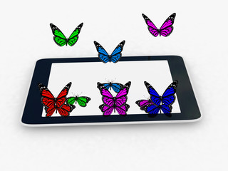 butterflies on a phone