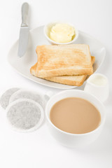 Fototapeta na wymiar Tea & Toast - Traditional British simple breakfast.