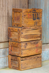 Old wood boxes