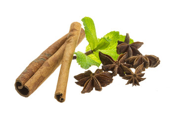 Cinnamon, mint and star-anise