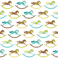 Baby Toy Horse Background - for design, scrapbook - in vector