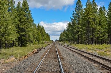 Obraz premium A Railway Line and Blue Sky