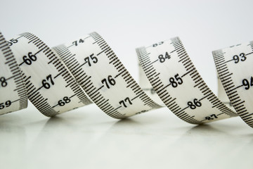 Measure tape or centimeter isolated over white