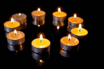 small candles in a circle