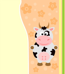 Background card with funny cow