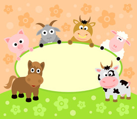 Background card with funny animals