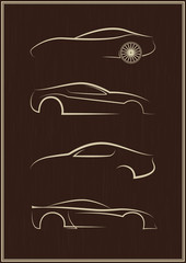 Calligraphic car logo set