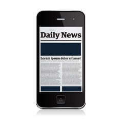 News Concept Business Newspaper on screen