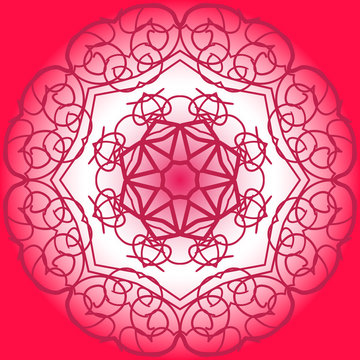 Oriental mandala motif in pink