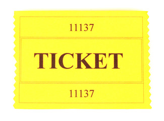 Colorful ticket isolated on white