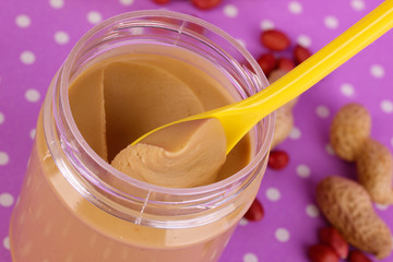 Delicious peanut butter in open bank