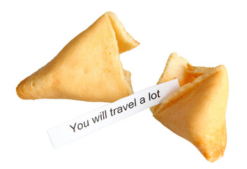 Fortune cookie, isolated on white