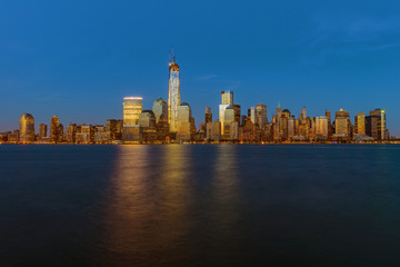Obraz premium Lower Manhattan skyline at night New York -City