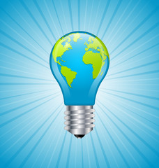 Light bulb earth icon