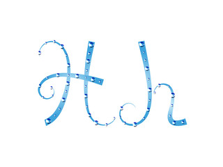 Fairy aqua alphabet. Letter H