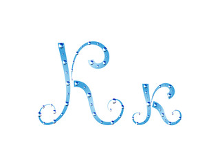 Fairy aqua alphabet. Letter K