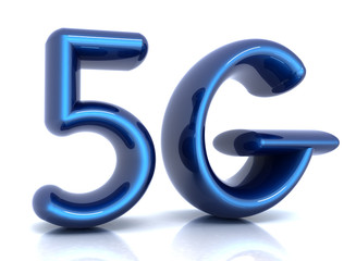 5g modern internet network. 3d text