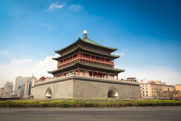 xian bell tower in the center of the ancient city