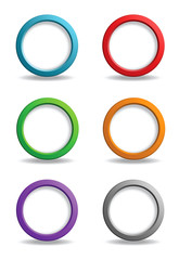 Set of colorful simple buttons