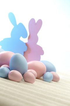 easter eggs and rabbit