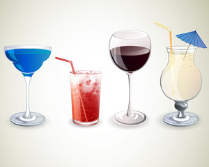 Vector Illustration of Cocktails