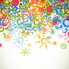 Vector Illustration of an Abstract Background with Suns